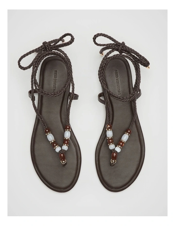 Andie Beaded Sandal in Brown image 4