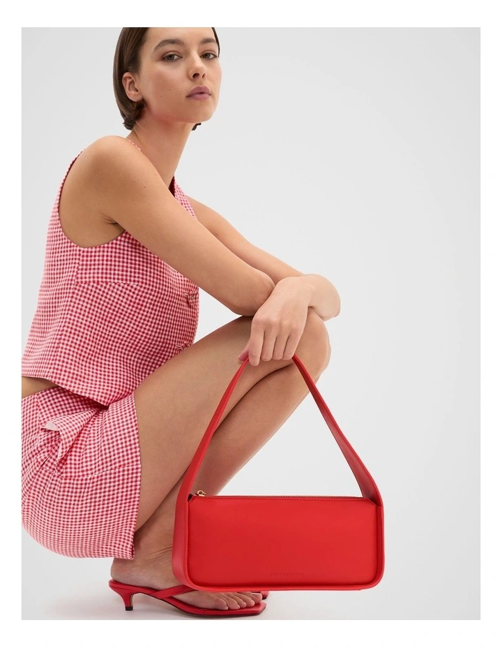 Baguette Shoulder Bag in Electric Crimson image 2