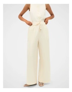 Contrast Stitch Pant in Coconut Cream