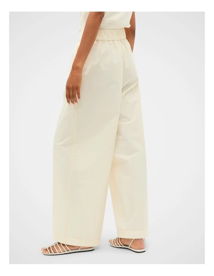 Contrast Stitch Pant in Coconut Cream image 2