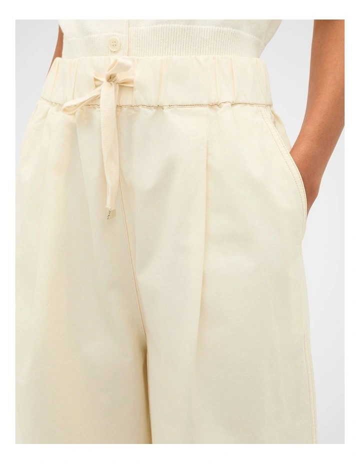 Contrast Stitch Pant in Coconut Cream image 4