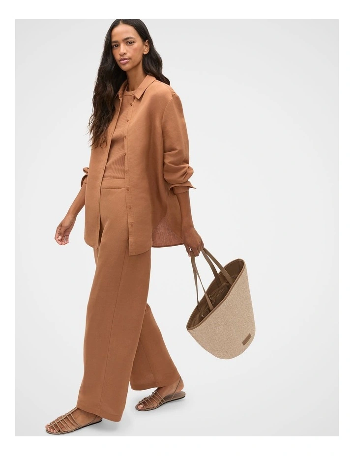 Elasticated Wide Leg Pant in Copper image 3