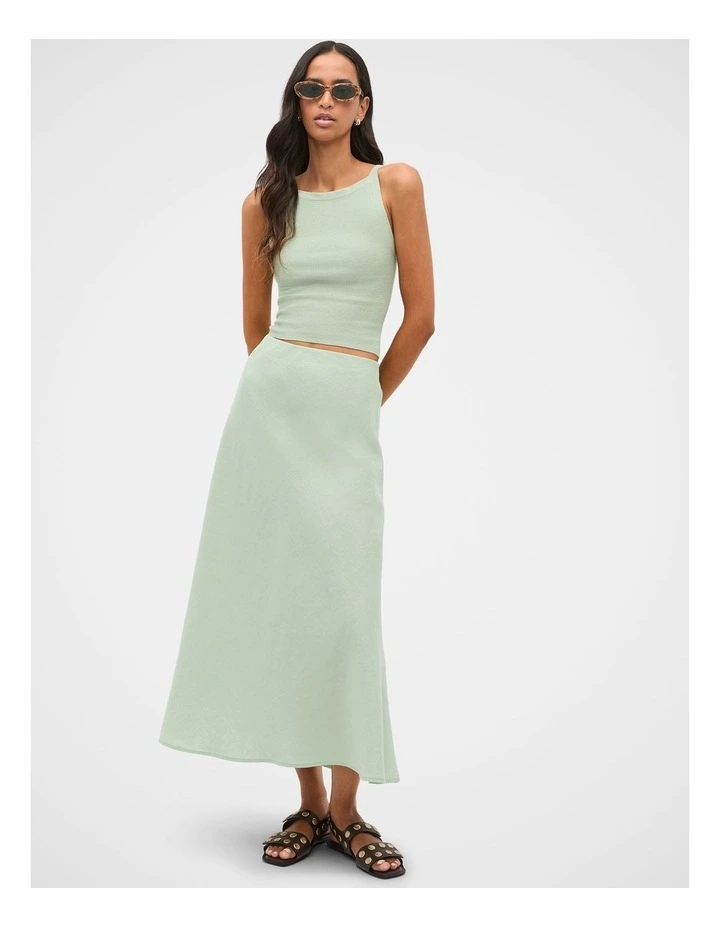 Cotton Blend Rib Knit Top in Eucalyptus image 4