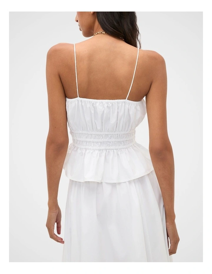 Poplin Ruched Detail Cami in Whisper White image 2