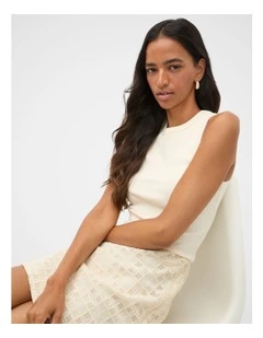 Cotton Rib Tank in Coconut Cream