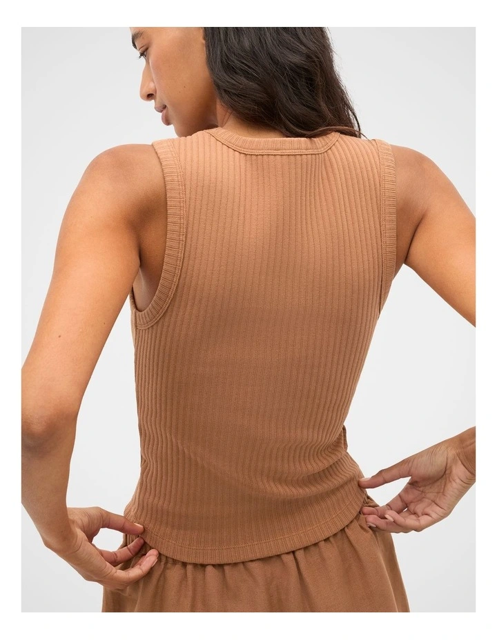 Cotton Rib Tank in Copper image 2