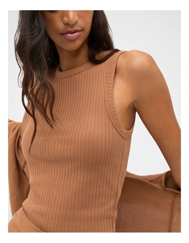 Cotton Rib Tank in Copper image 3