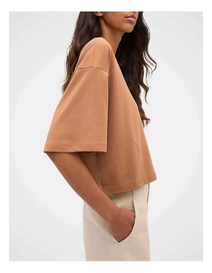 Boxy Draped Tee in Copper image 3