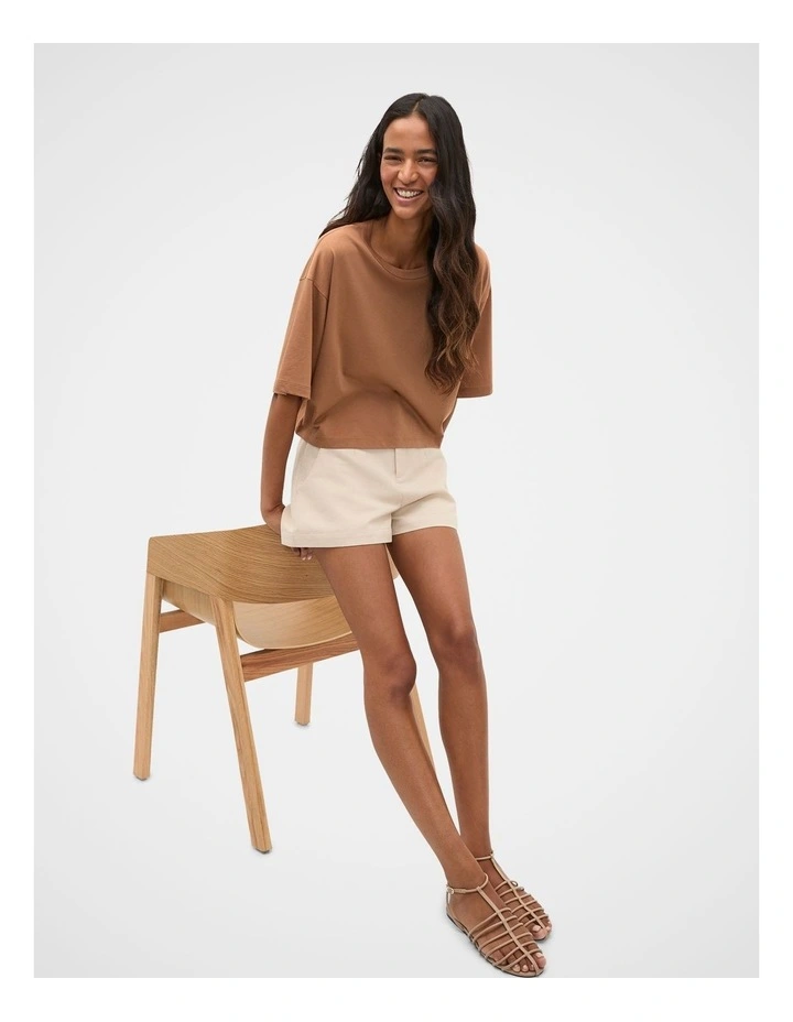 Boxy Draped Tee in Copper image 4