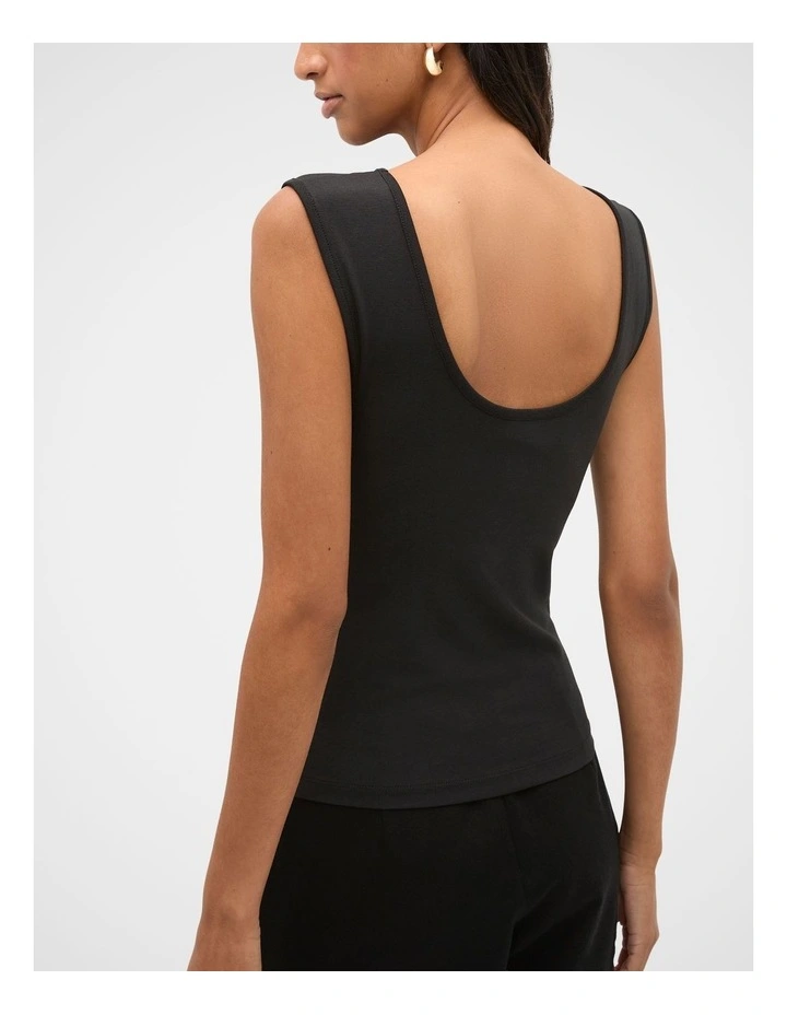 Boat Neck 90s Top in Black image 2