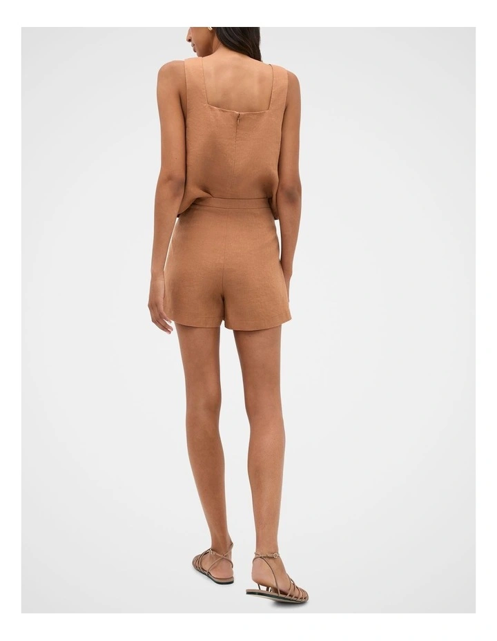 Linen Pocket Short in Copper image 2