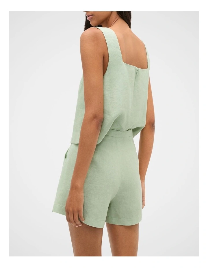 Linen Pocket Short in Eucalyptus image 2