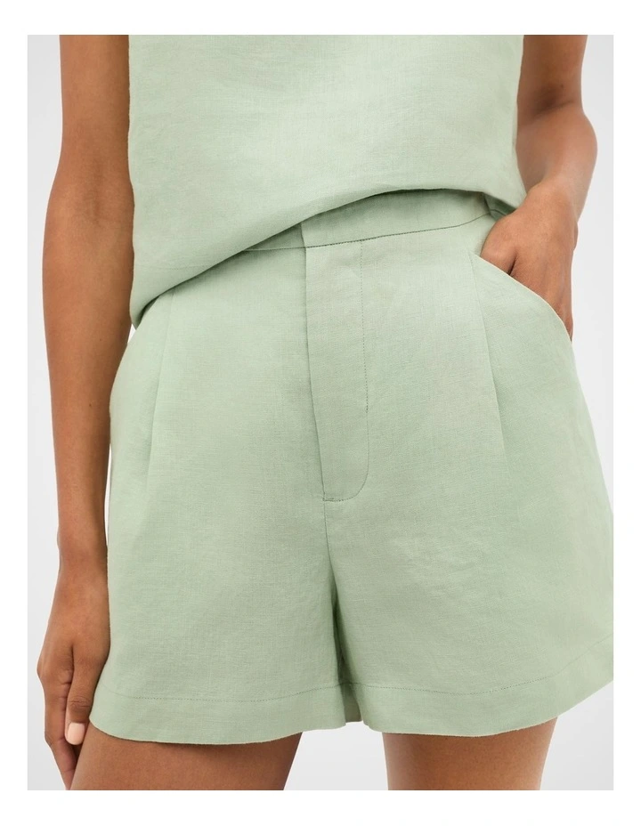 Linen Pocket Short in Eucalyptus image 3