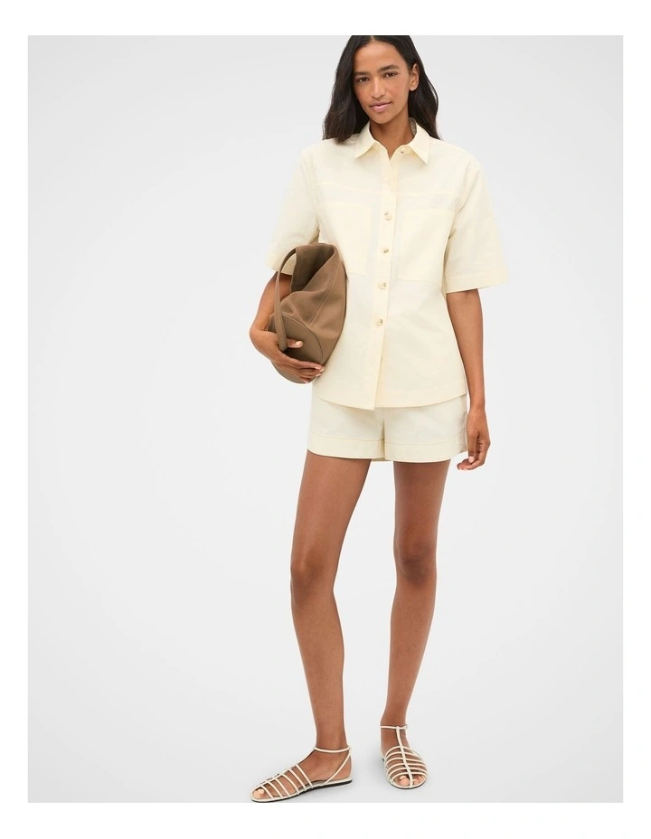 Contrast Stitch Short in Coconut Cream image 4