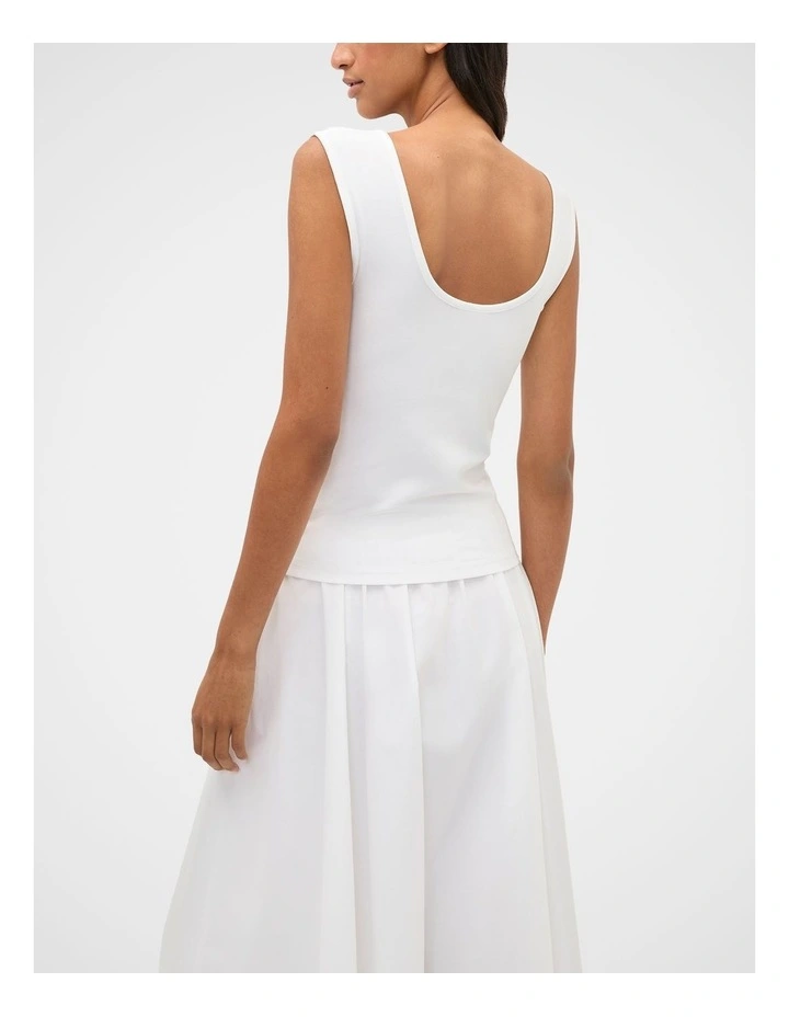 Boat Neck 90s Top in Whisper White image 2