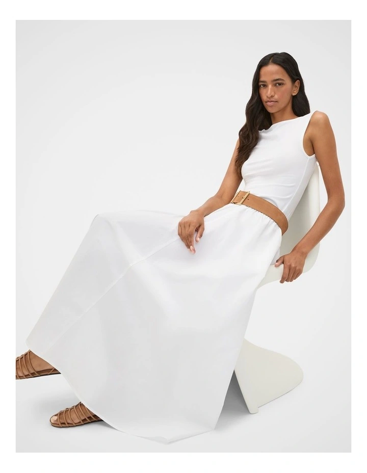 Boat Neck 90s Top in Whisper White image 4