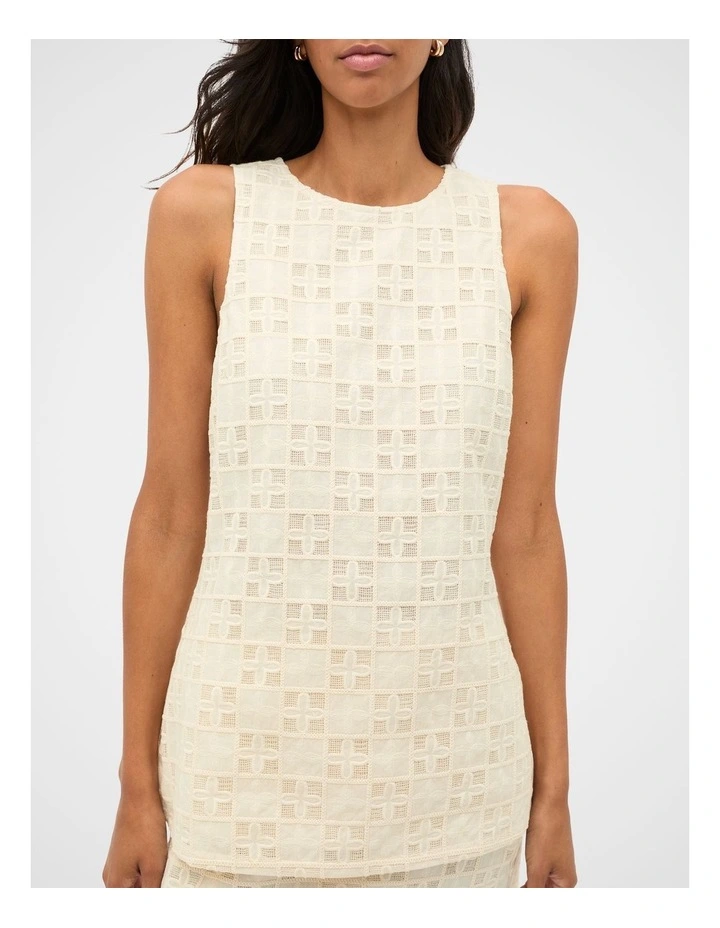 Tile Embroidery Top in Coconut Cream image 3