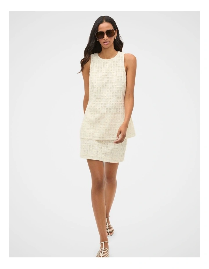 Tile Embroidery Top in Coconut Cream image 4