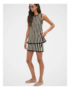 Linear Crochet Skirt in Cream