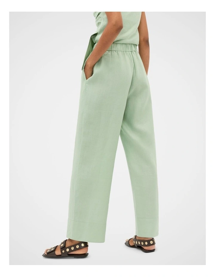 Core Linen Casual Tie Pant in Eucalyptus image 2