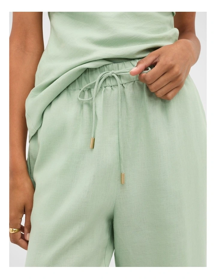 Core Linen Casual Tie Pant in Eucalyptus image 4
