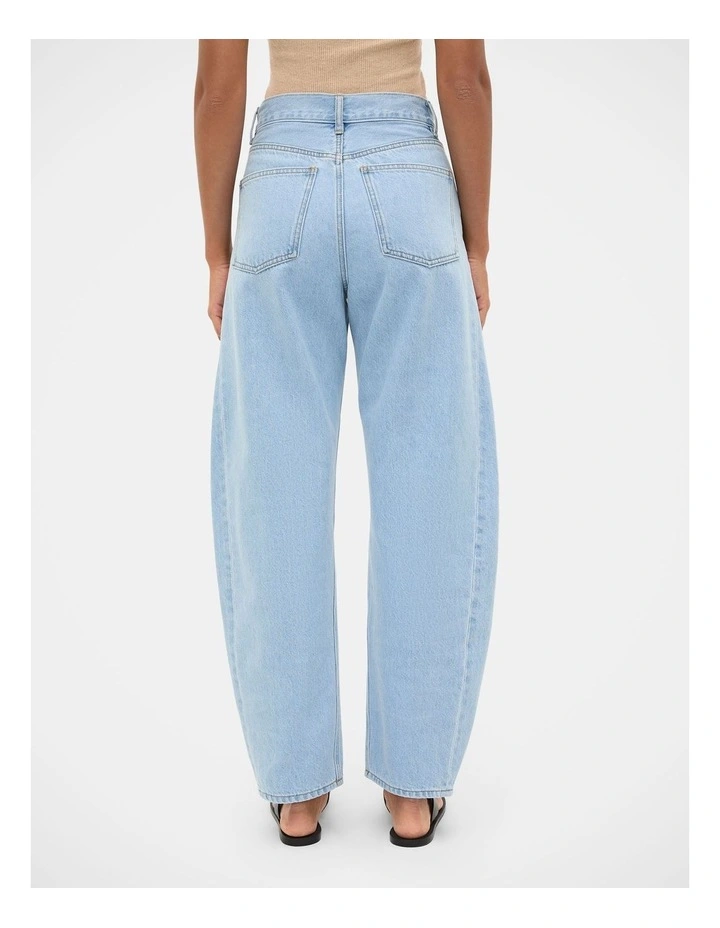High Waisted Barrel Leg Jean in Glacial Blue Wash image 2