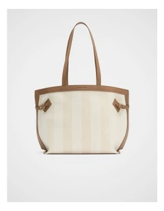Textured Buckle Tote in Toffee