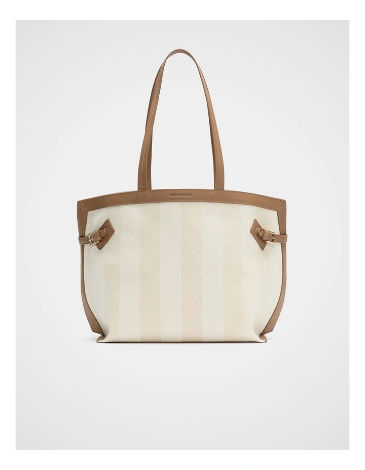 Textured Buckle Tote in Toffee image 1