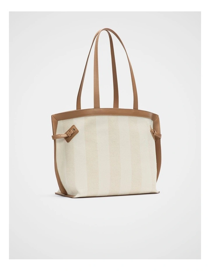 Textured Buckle Tote in Toffee image 3