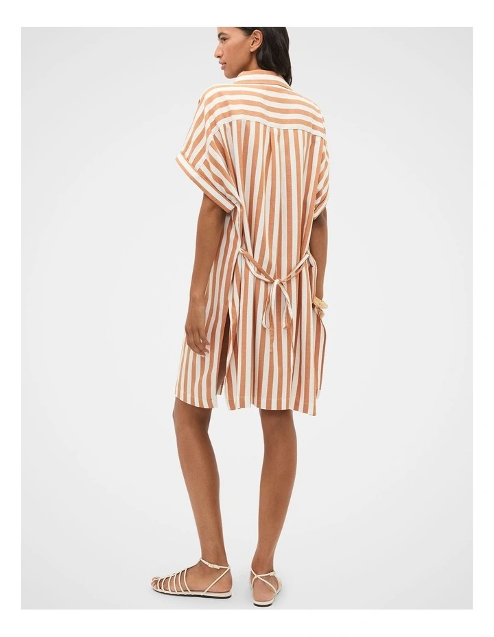 Stripe Collar Detail Poncho in Copper image 2