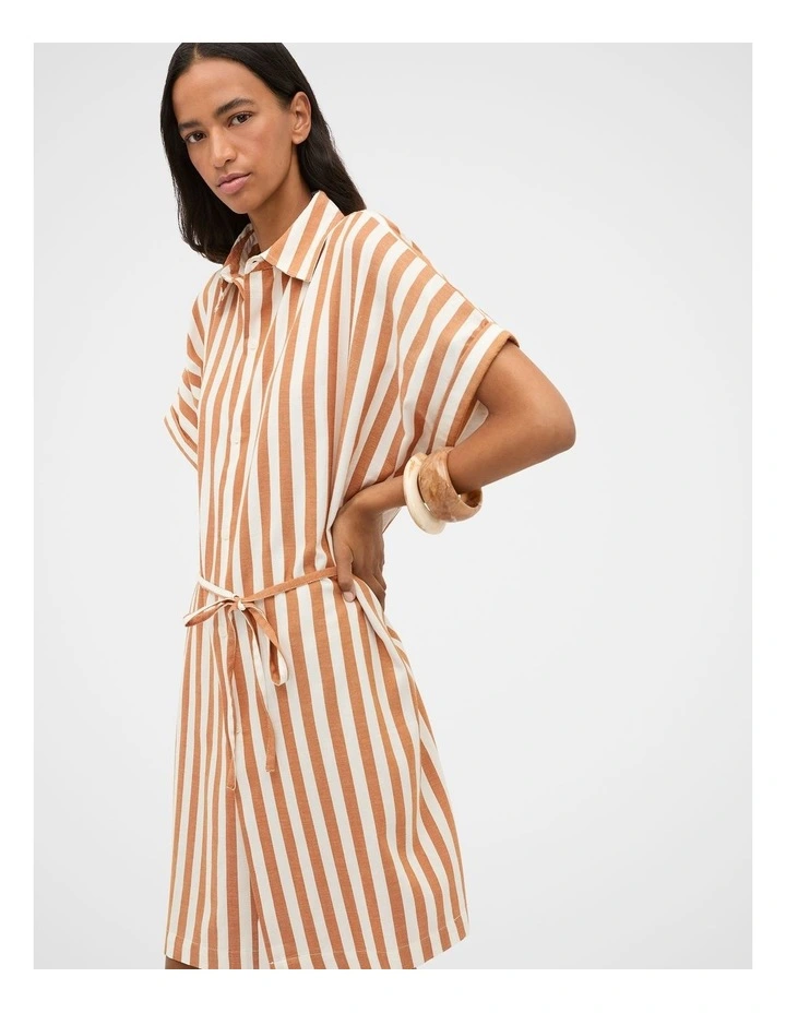 Stripe Collar Detail Poncho in Copper image 3