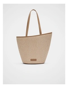 Textured Curved Tote in Ecru