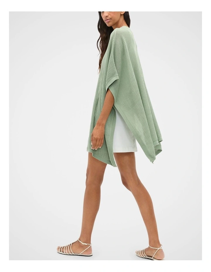 Open Weave Poncho in Eucalyptus image 2