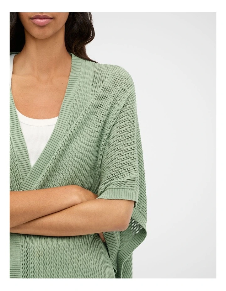 Open Weave Poncho in Eucalyptus image 4