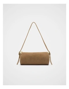 Suede Pouch Shoulder Bag in Toffee
