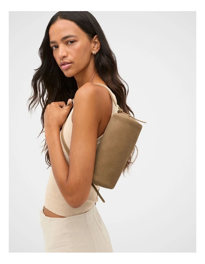 Suede Pouch Shoulder Bag in Toffee image 2