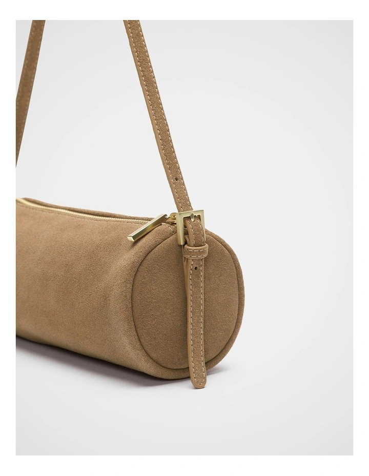 Suede Pouch Shoulder Bag in Toffee image 3