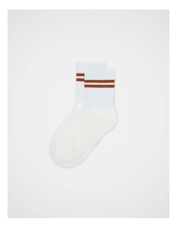 Stripe Quarter Crew Sock in Copper Stripe image 1