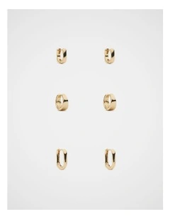 Rounded Earring Set in Gold