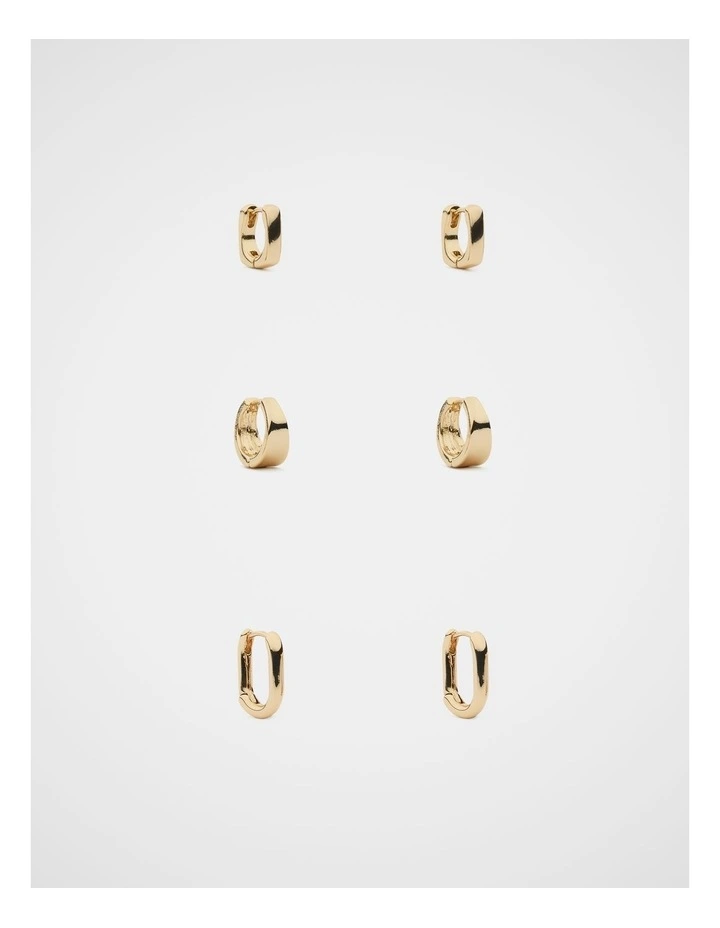 Rounded Earring Set in Gold image 1