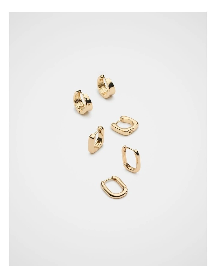 Rounded Earring Set in Gold image 3