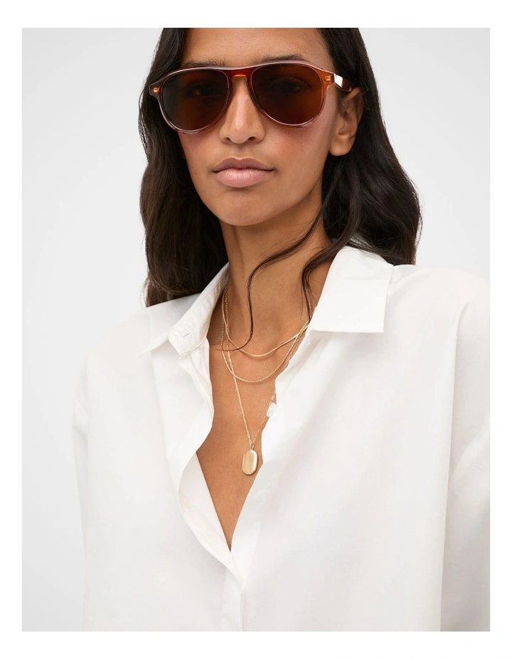 Pia Aviator Sunglasses in Copper image 2