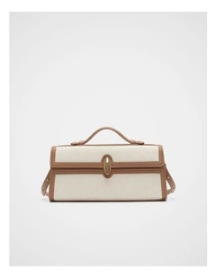 Textured Fabric Clutch in Toffee