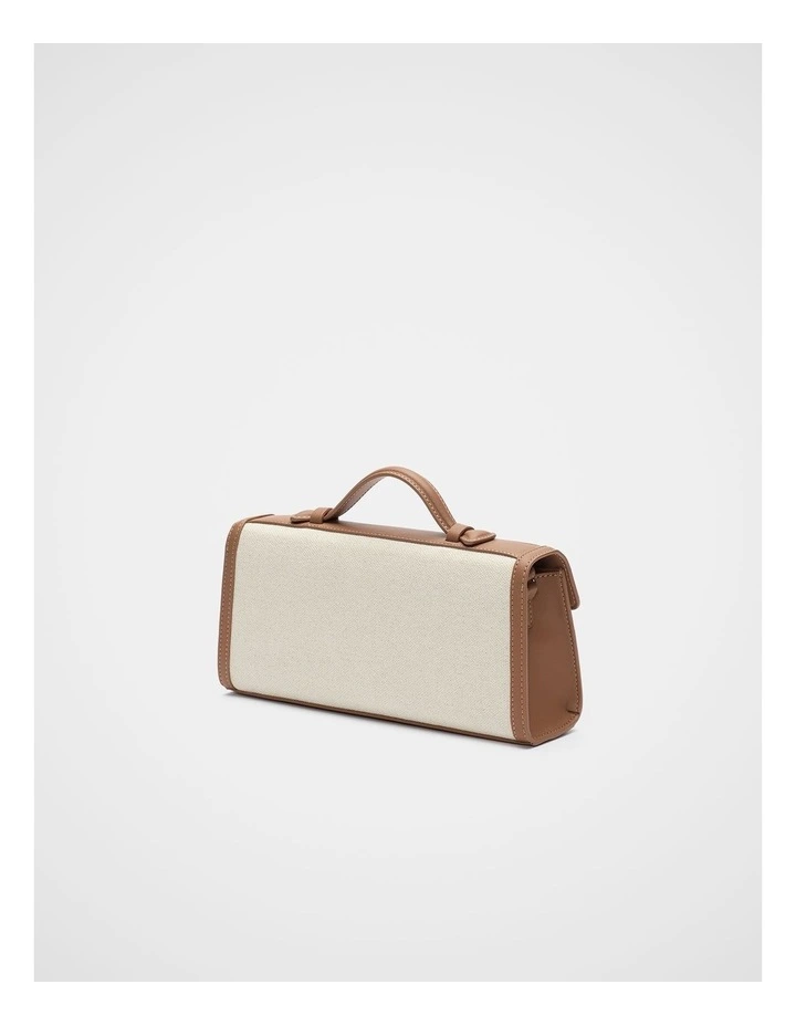 Textured Fabric Clutch in Toffee image 3