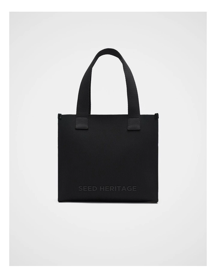 Knit Tote Bag in Black image 1
