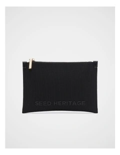 Knit Zip Purse in Black