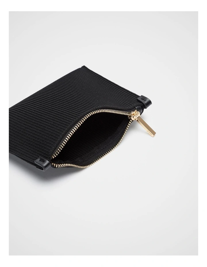 Knit Zip Purse in Black image 2