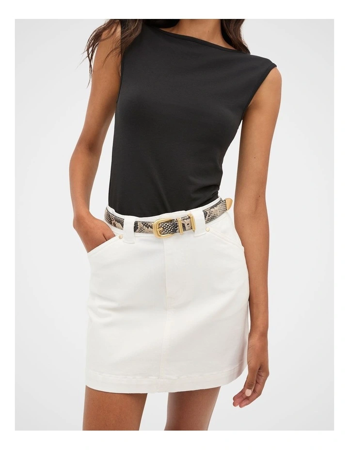 Hallie Metal Keeper Belt in Snake Print image 2