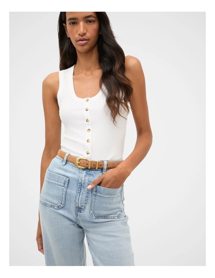 Hallie Metal Keeper Belt in Toffee Suede image 2