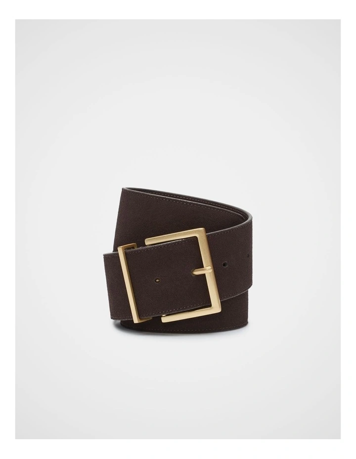 Olivia Wide Belt in Choc Suede image 1